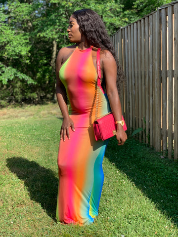 OVER THE RAINBOW | Halter Maxi Dress